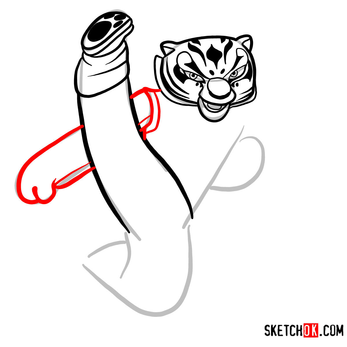 How to draw Tigress | Kung Fu Panda - step 08
