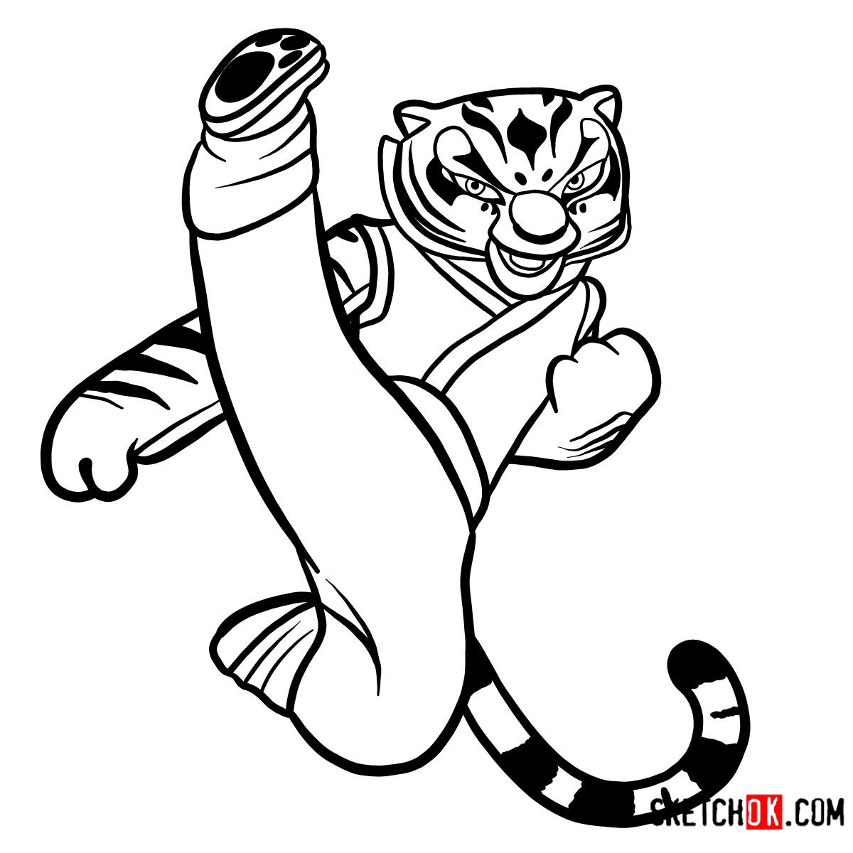 How to draw Tigress | Kung Fu Panda