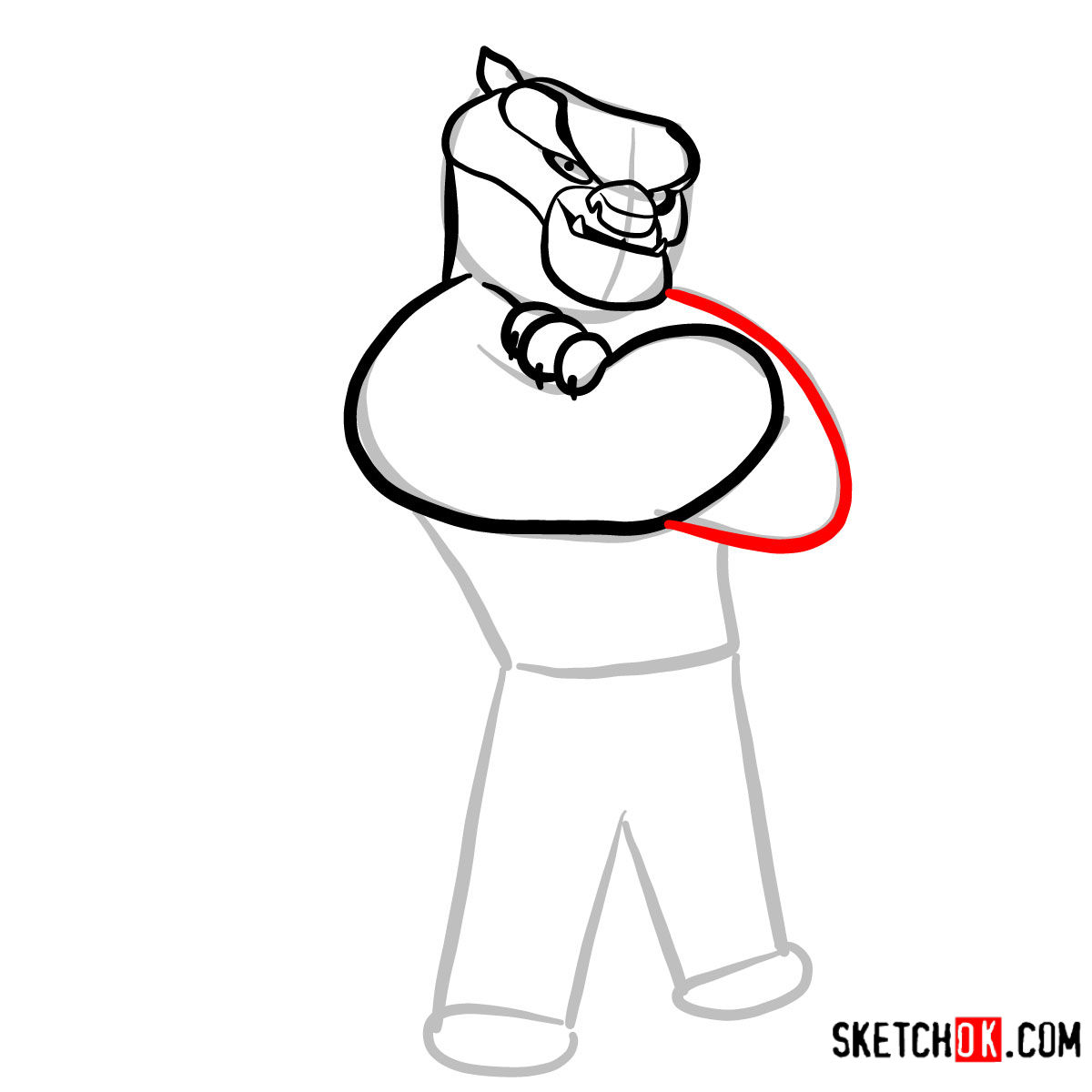 How to draw Tai Lung | Kung Fu Panda - step 06