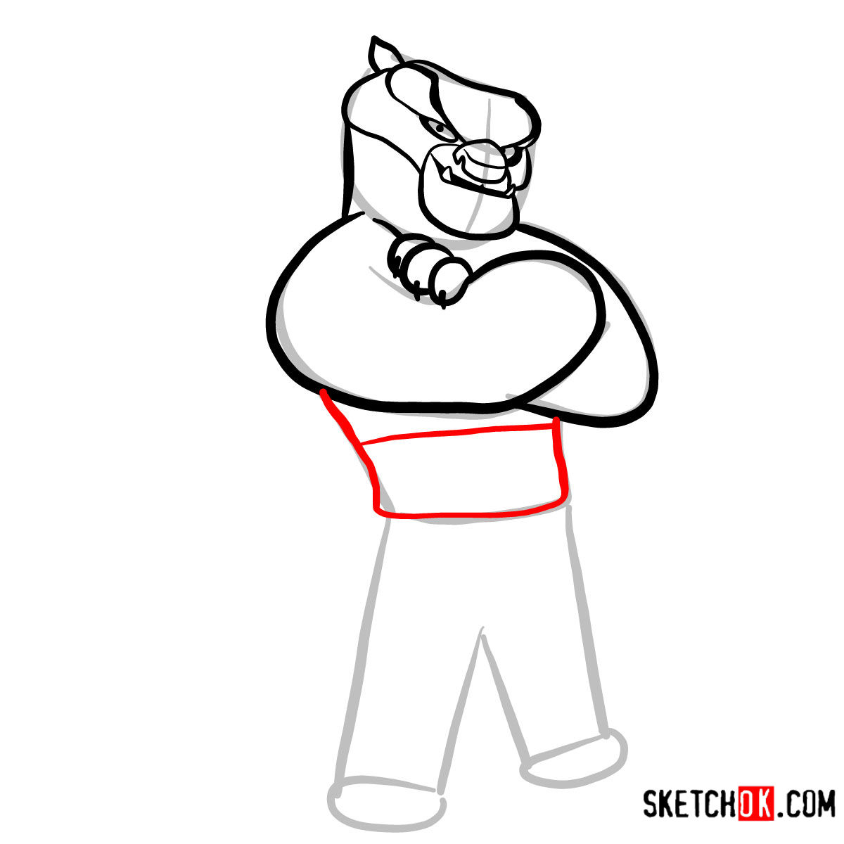 How to draw Tai Lung | Kung Fu Panda - step 07
