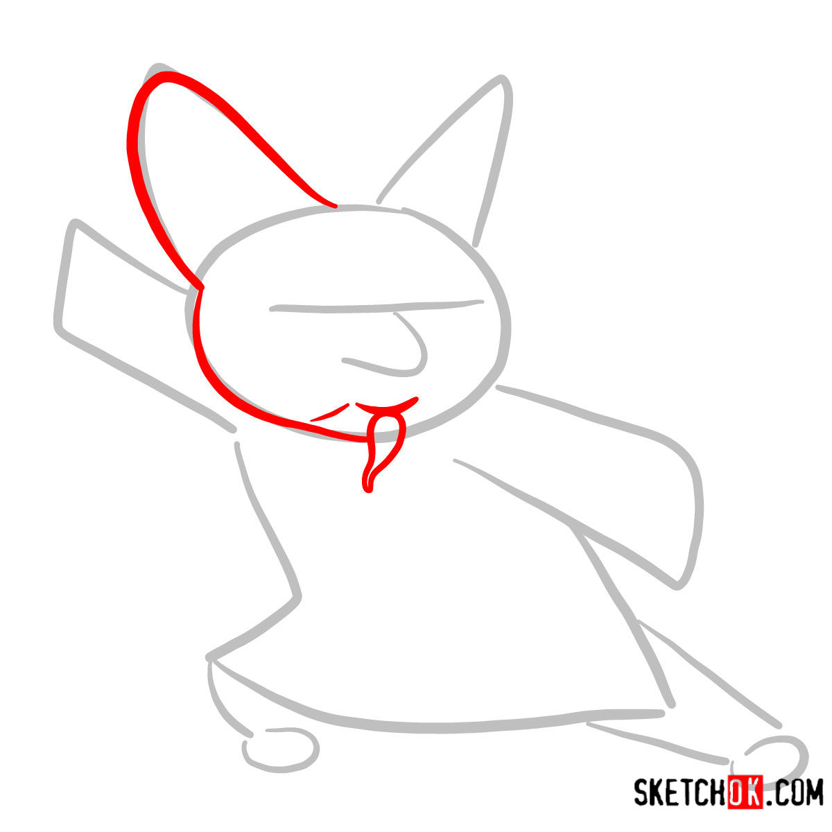 How to draw Master Shifu | Kung Fu Panda - step 02