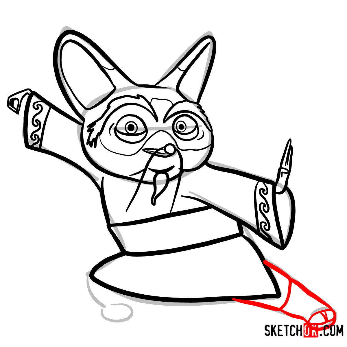 How to draw Master Shifu | Kung Fu Panda - step 08