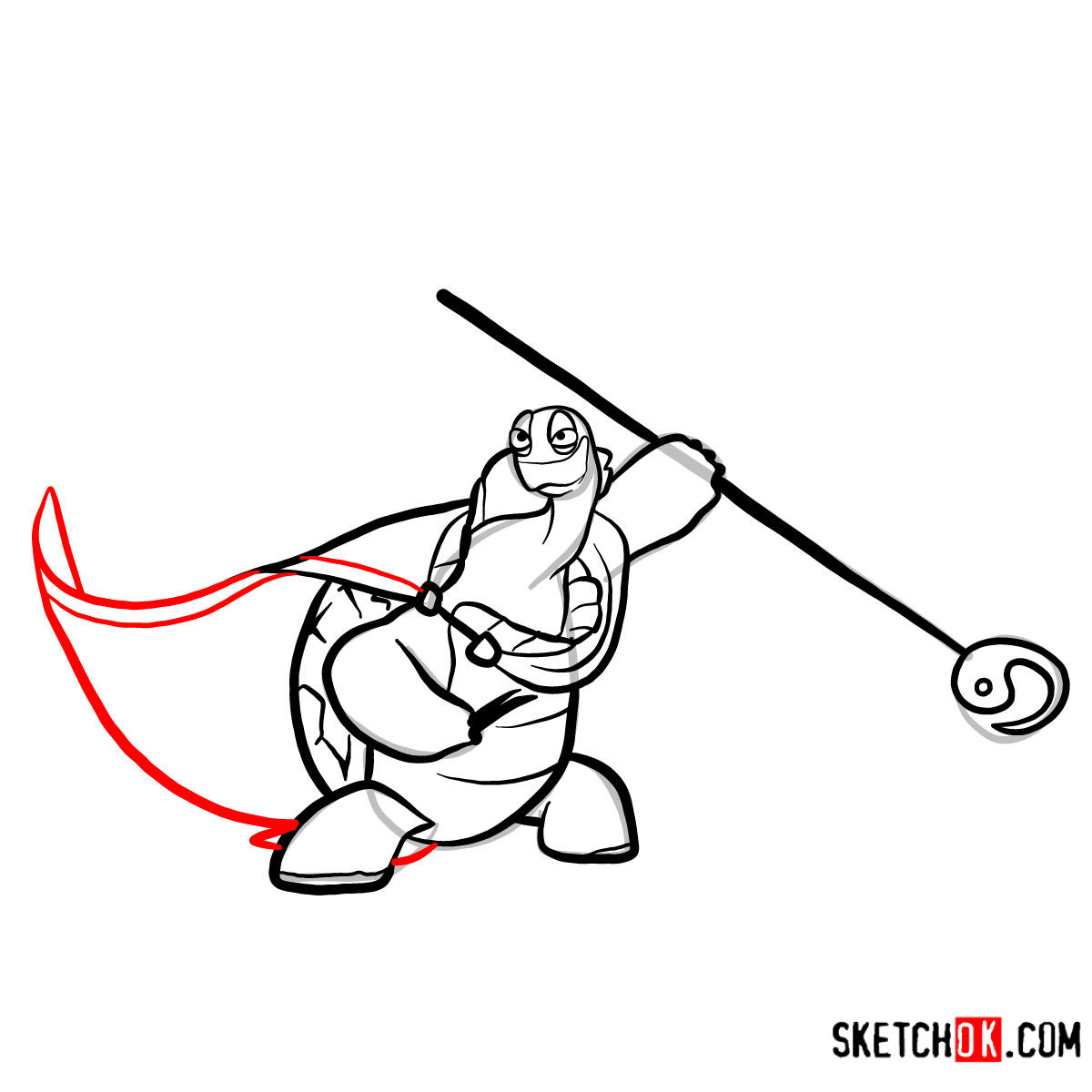 How to draw Master Oogway | Kung Fu Panda - step 11