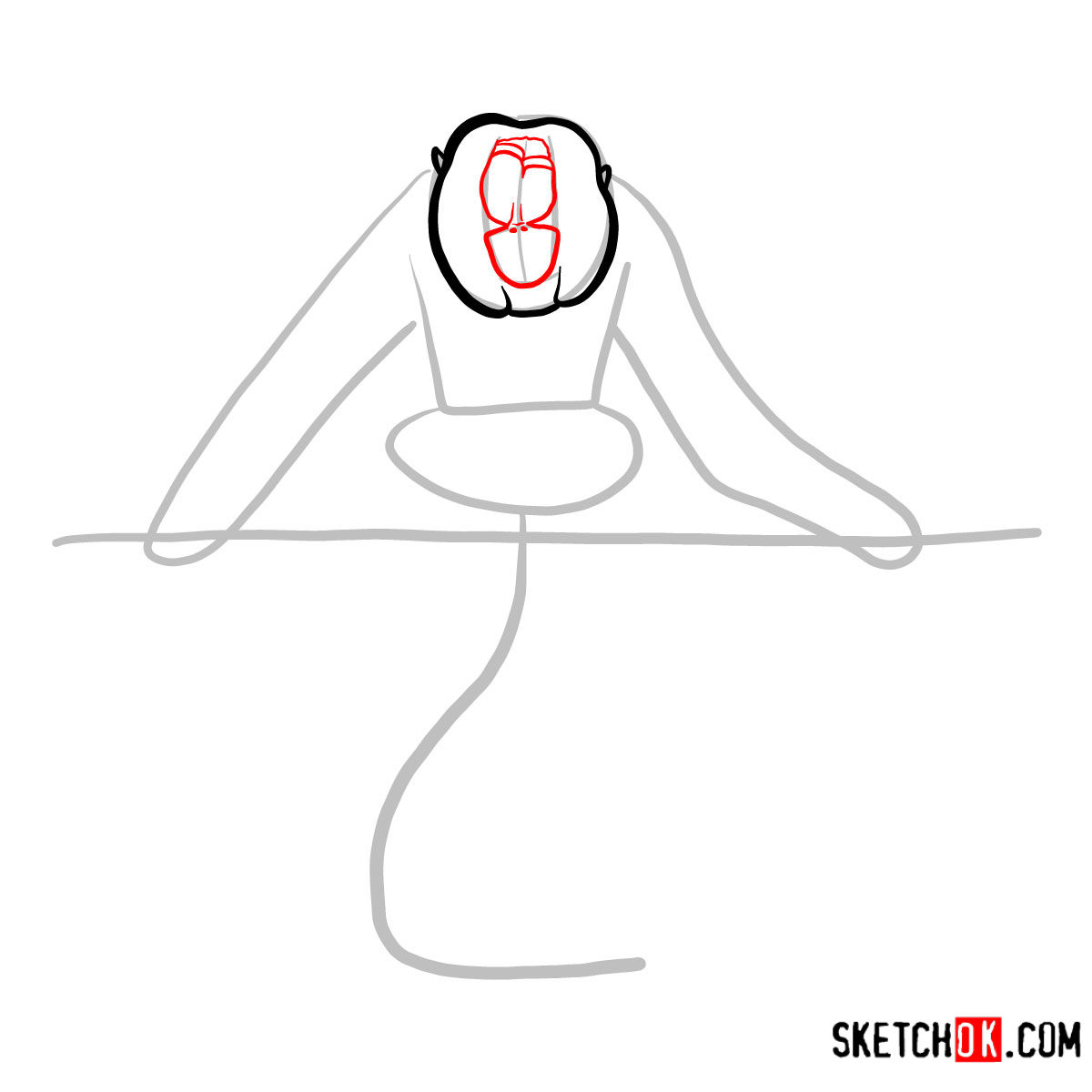 How to draw Master Monkey | Kung Fu Panda - step 03
