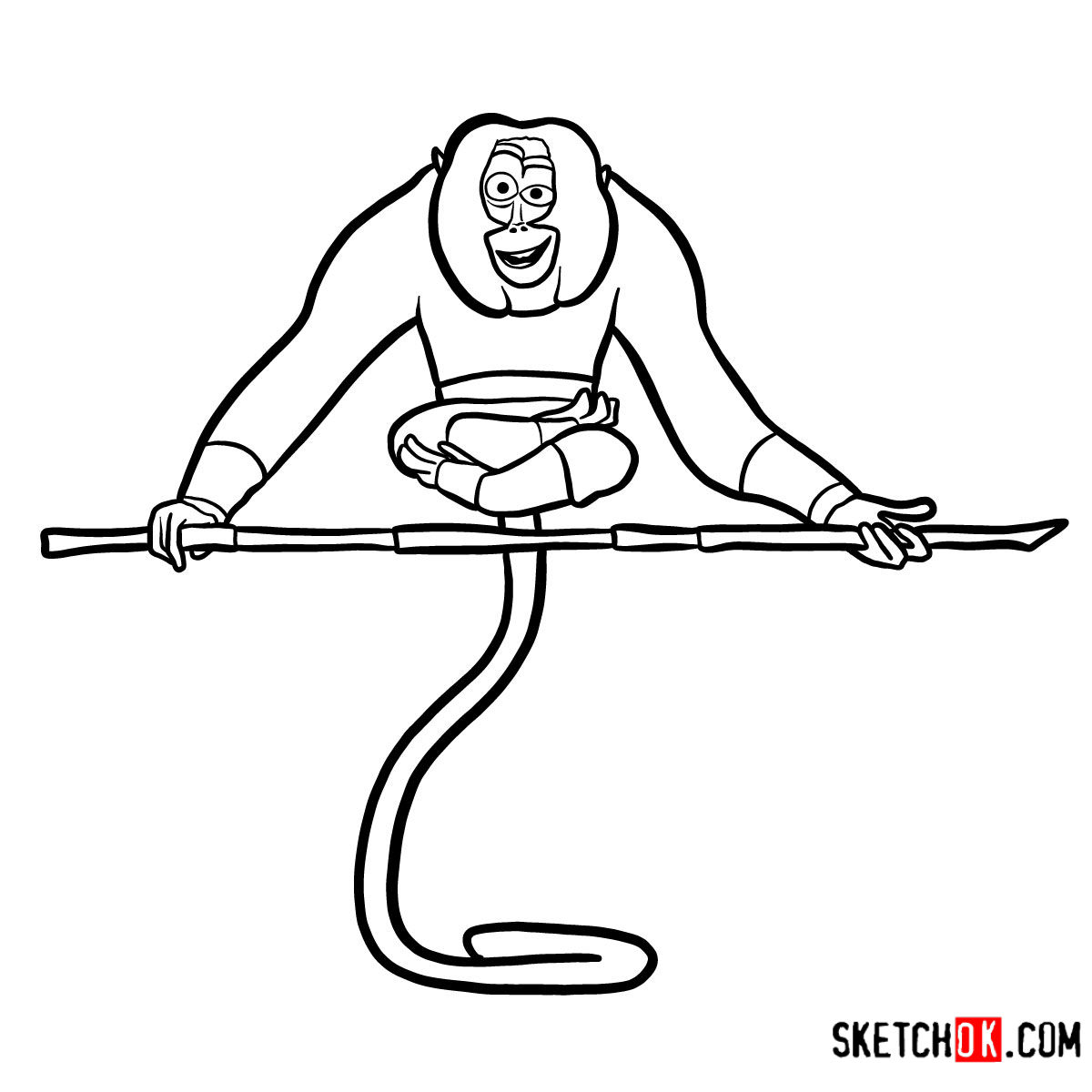 How to draw Master Monkey | Kung Fu Panda