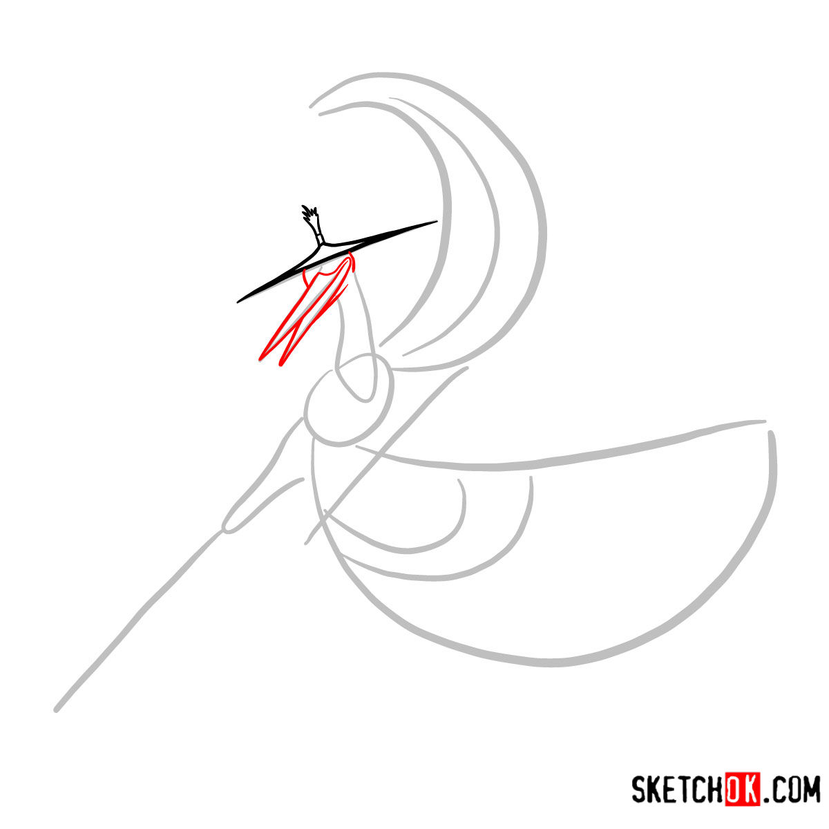 How to draw Master Crane | Kung Fu Panda - step 03