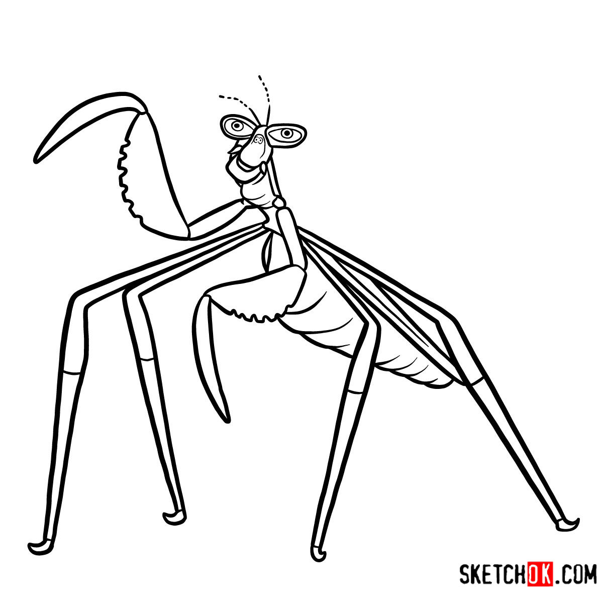 mantis coloring pages for children kung fu panda