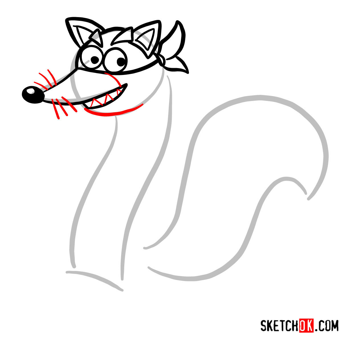 How to draw Swiper | Dora the Explorer - step 04