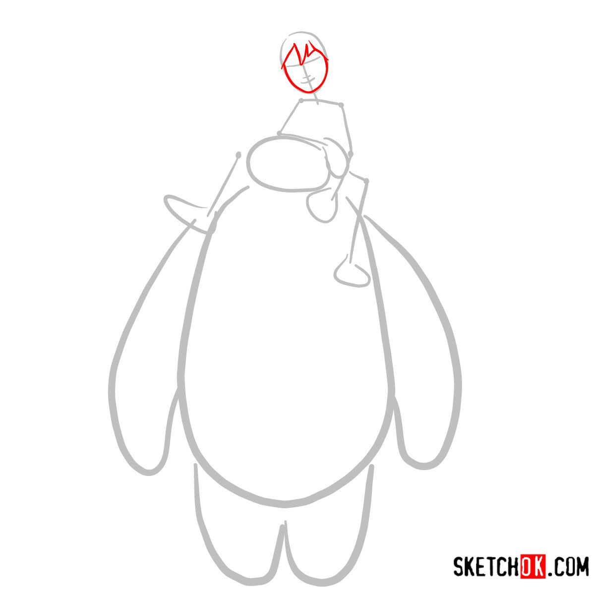 How to draw Hiro Hamada and Baymax together | Big Hero 6 - step 03