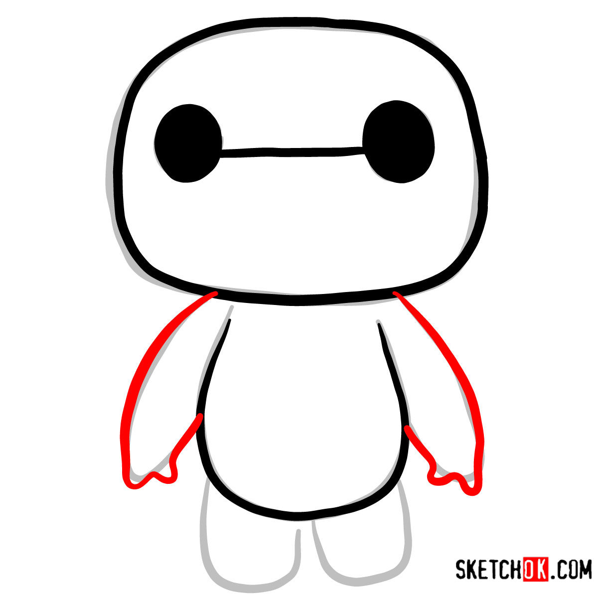 How to draw Baymax chibi | Big Hero 6 - step 05