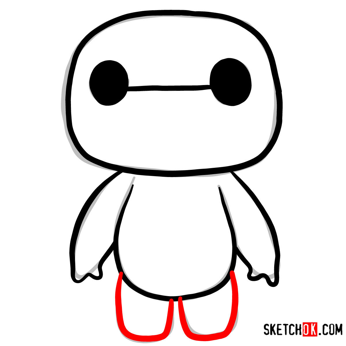 How to draw Baymax chibi | Big Hero 6 - step 06