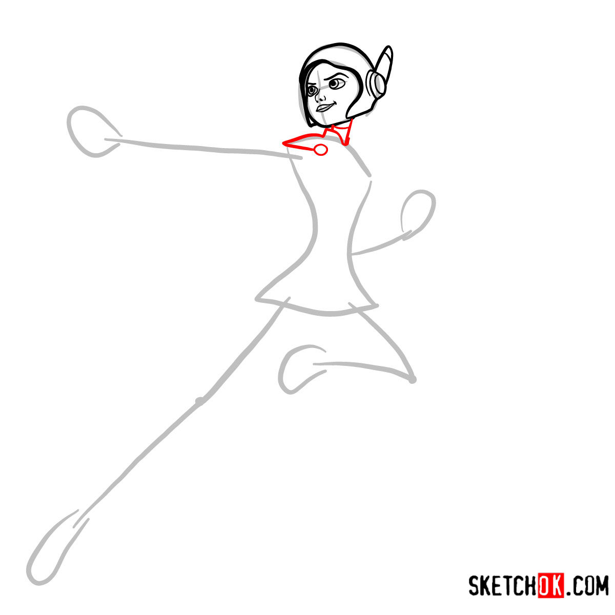 How to draw Honey Lemon in her superhero suit - step 05