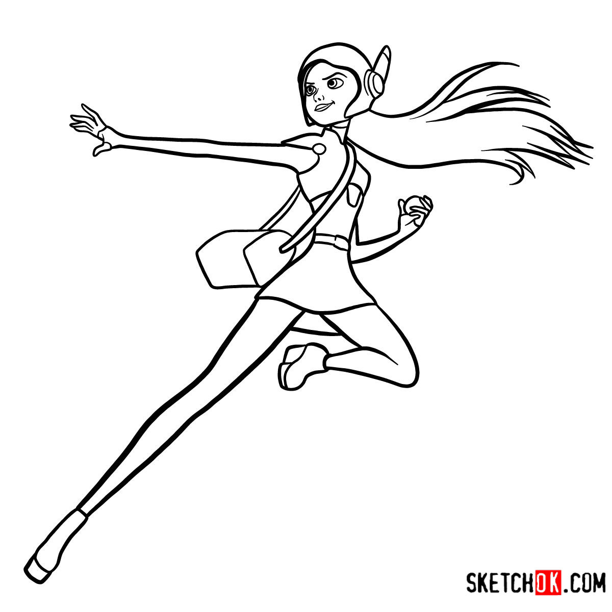 How to draw Honey Lemon in her superhero suit