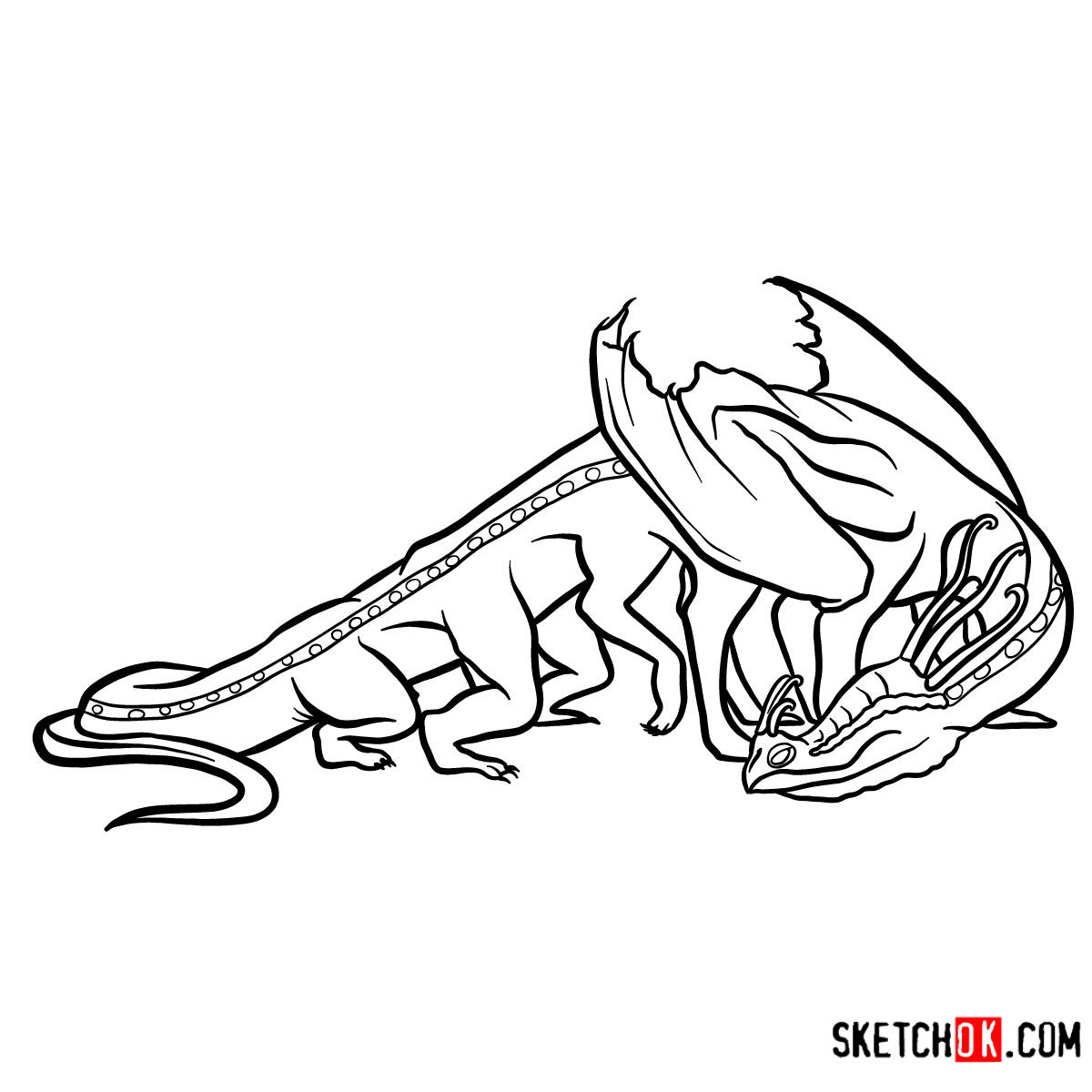 How to draw Fireworm Dragon
