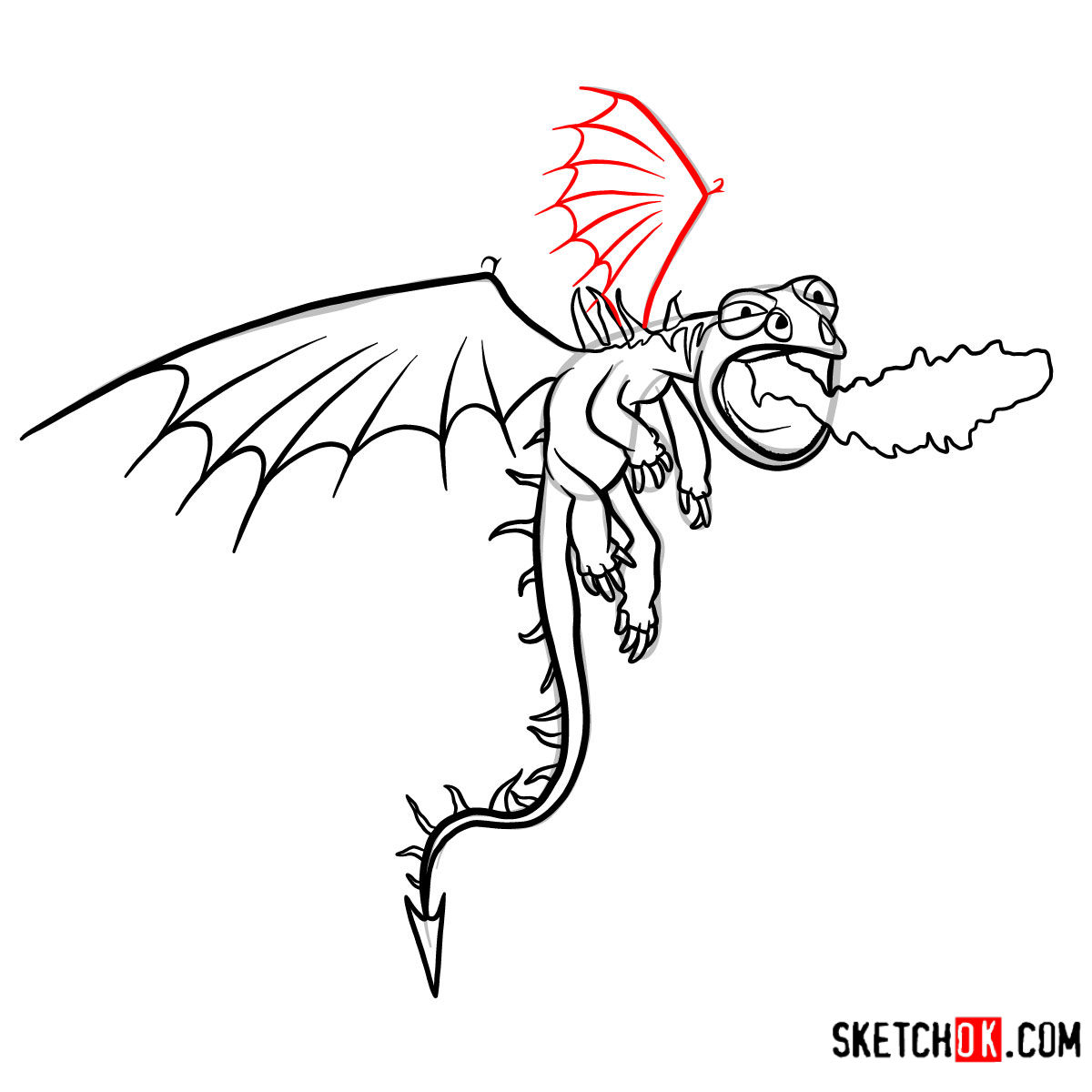 How To Draw Viggo S Terrible Terror How To Train Your Dragon Sketchok Step By Step Drawing Tutorials