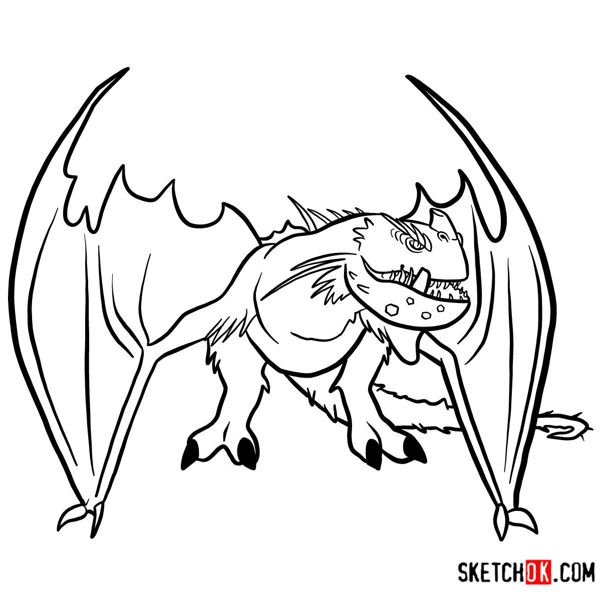 How to draw The Snow Wraith Dragon How to Train Your Dragon