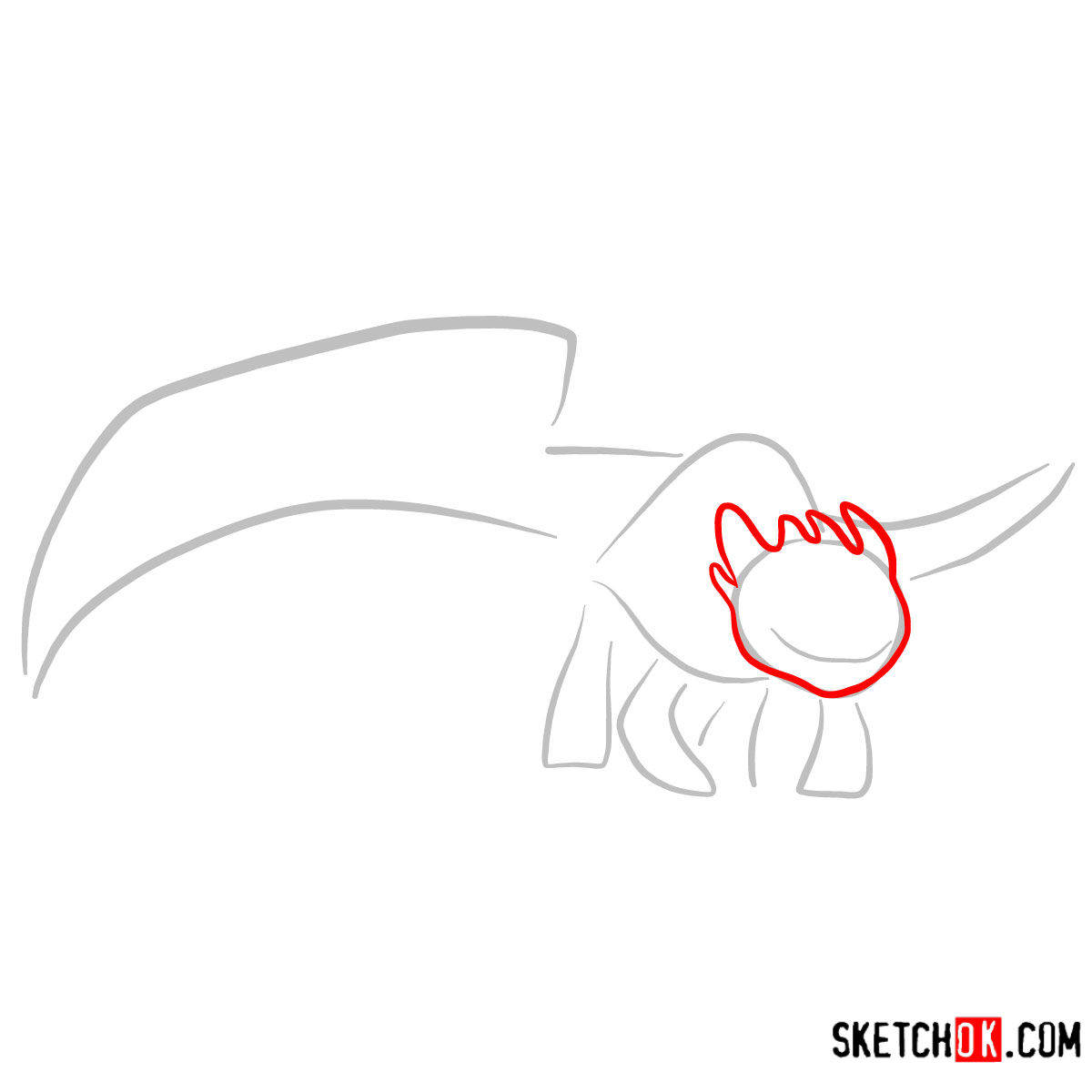 How to draw The Night Fury Dragon | How to Train Your Dragon - step 03