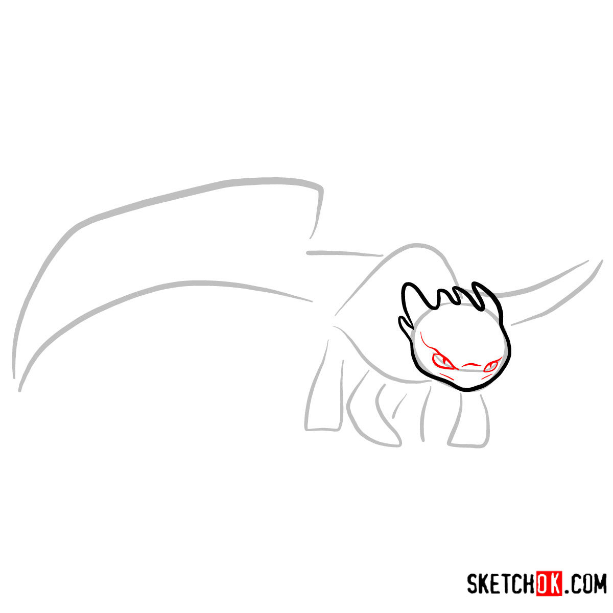 How to draw The Night Fury Dragon | How to Train Your Dragon - Sketchok ...