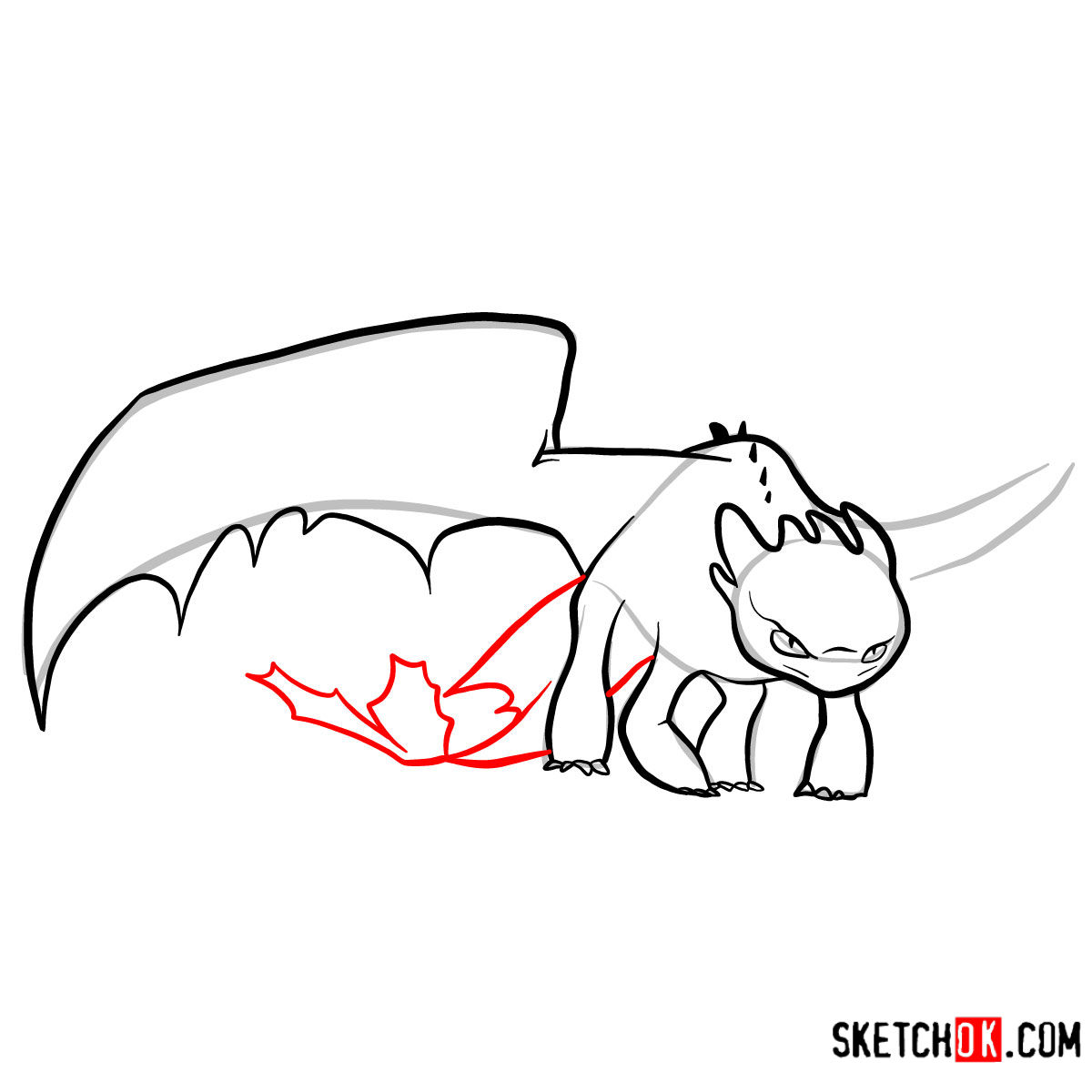 How to draw The Night Fury Dragon How to Train Your Dragon Sketchok