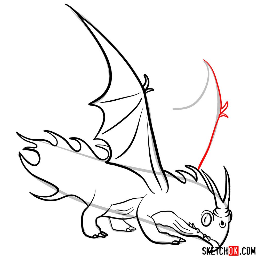 How to Draw the Night Terror from HTTYD Step-by-Step