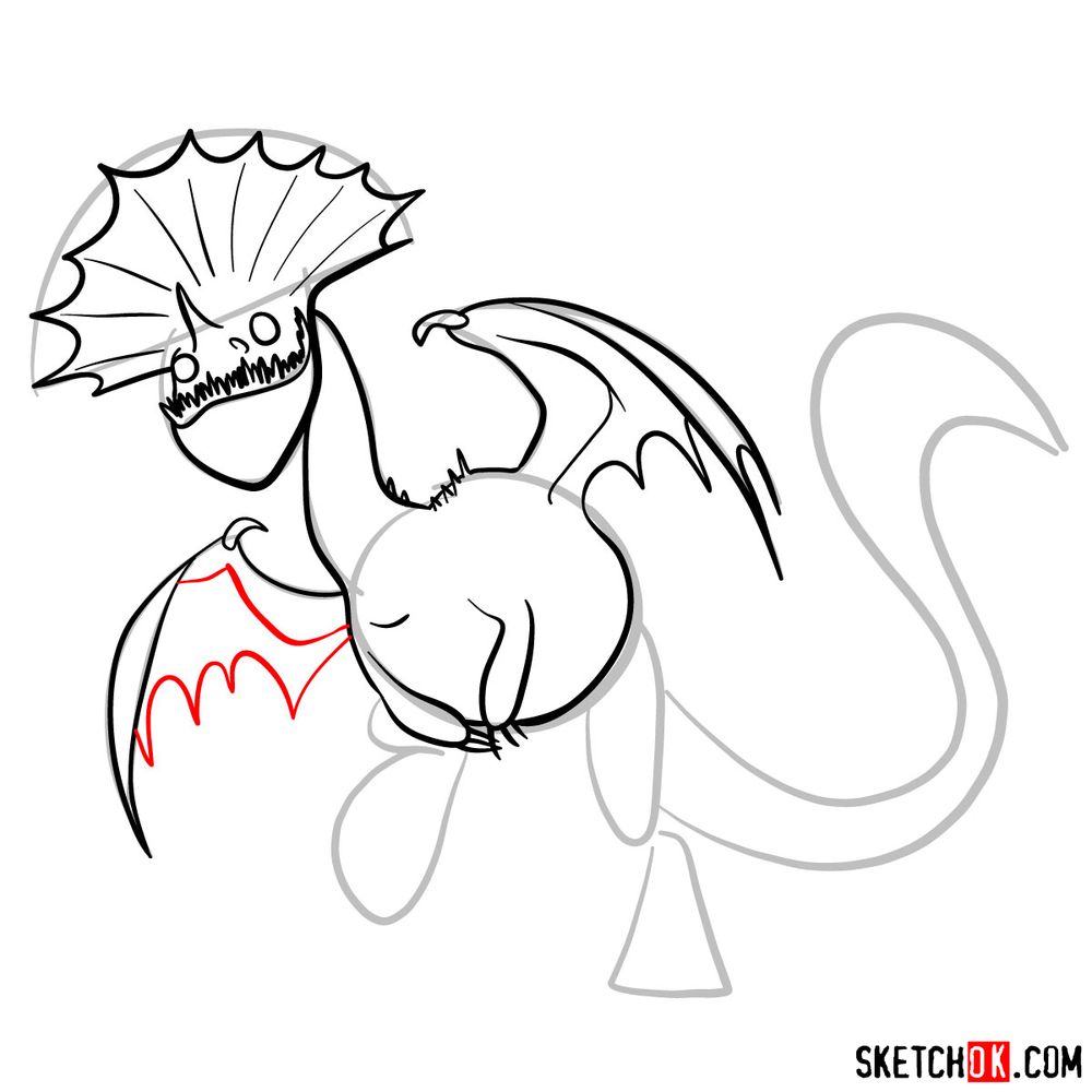 How to draw Hobblegrunt dragon - step 12