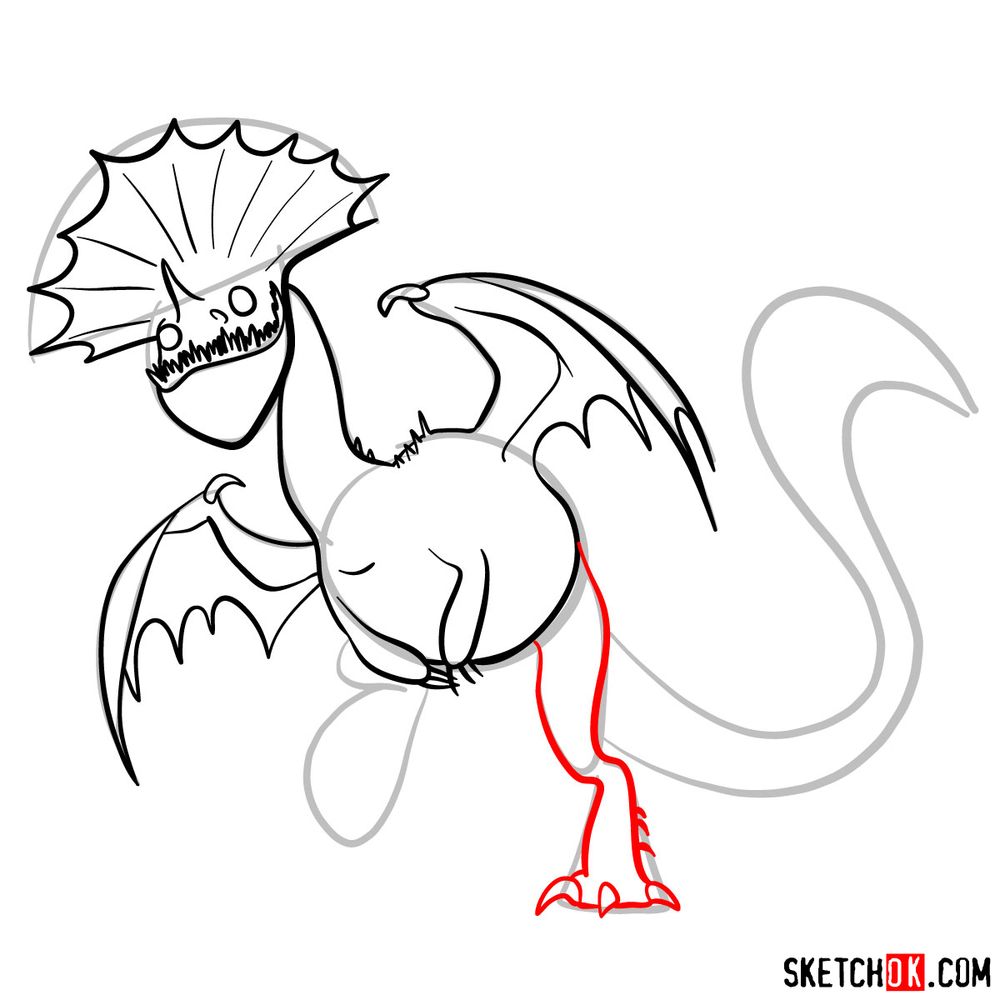 How to draw Hobblegrunt dragon - step 13