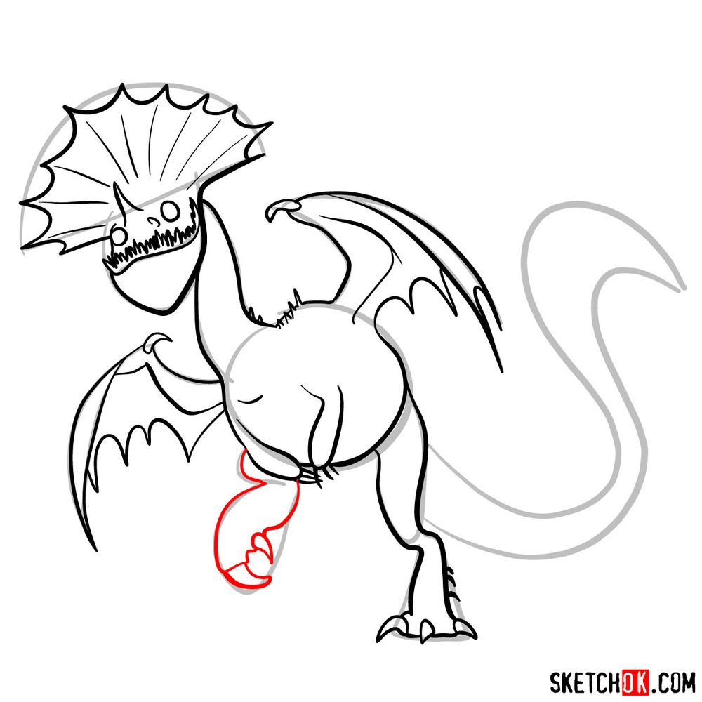 How to draw Hobblegrunt dragon - step 14