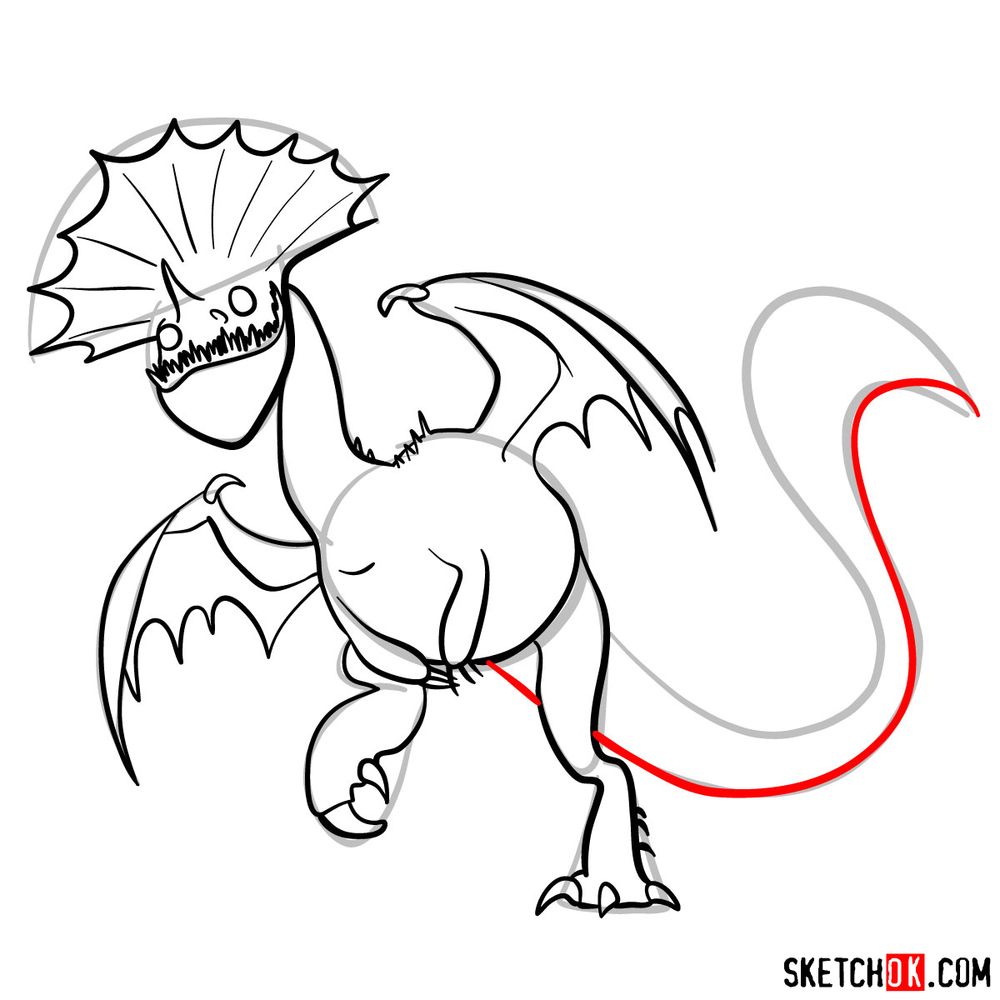 How to draw Hobblegrunt dragon - step 15