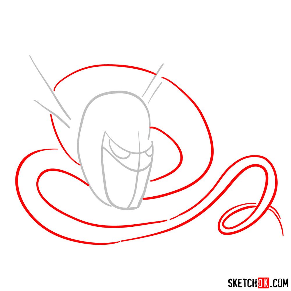 How to draw The Screaming Death dragon - step 02
