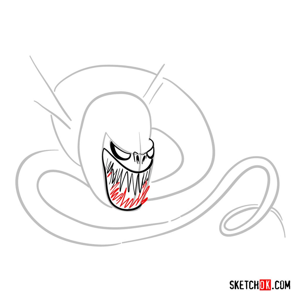 How to draw The Screaming Death dragon - step 05