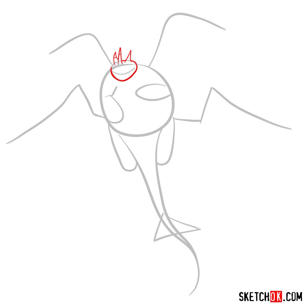 How to draw Krogan's Singetail dragon - step 03