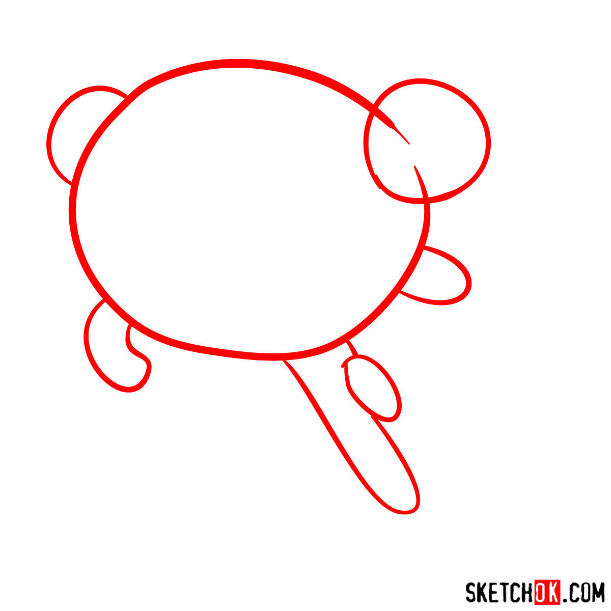 How to draw Bunny from Powerpuff Girls - step 01