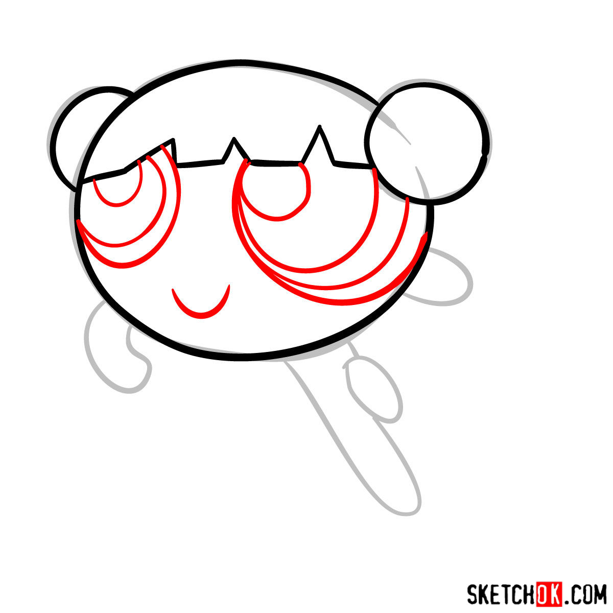 How to draw Bunny from Powerpuff Girls - step 04