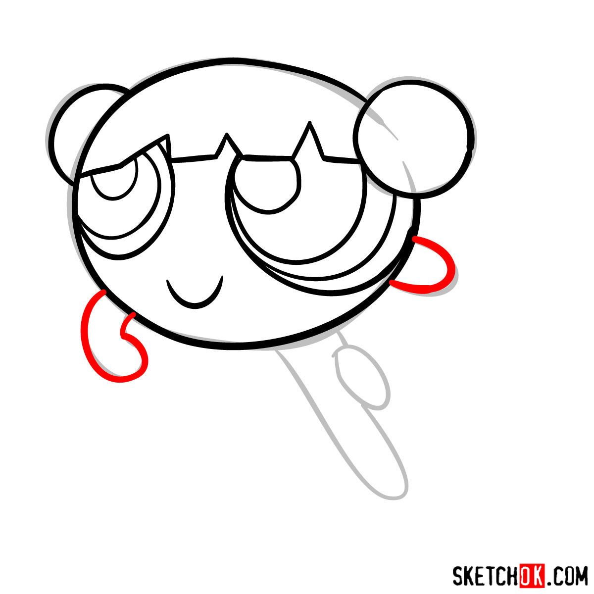 How to draw Bunny from Powerpuff Girls - step 05