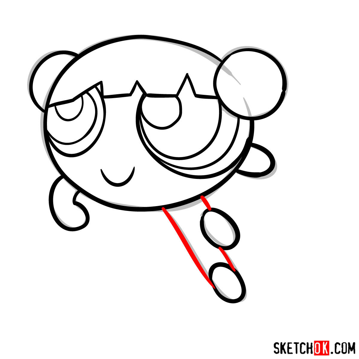 How to draw Bunny from Powerpuff Girls - step 07