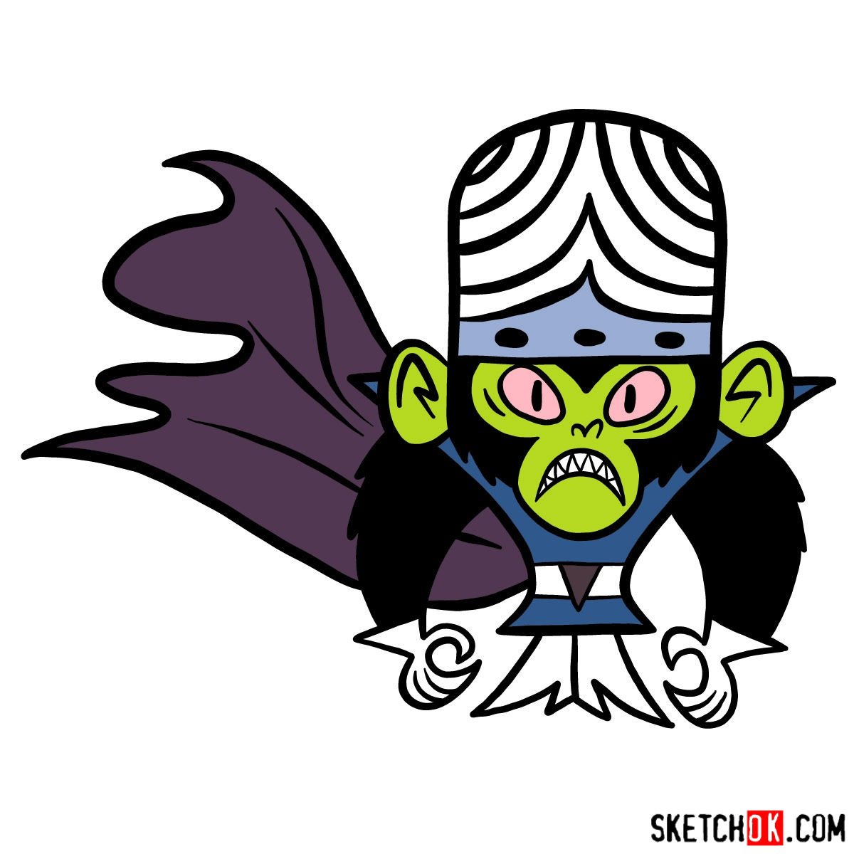 How to Draw Mojo Jojo from The Powerpuff Girls