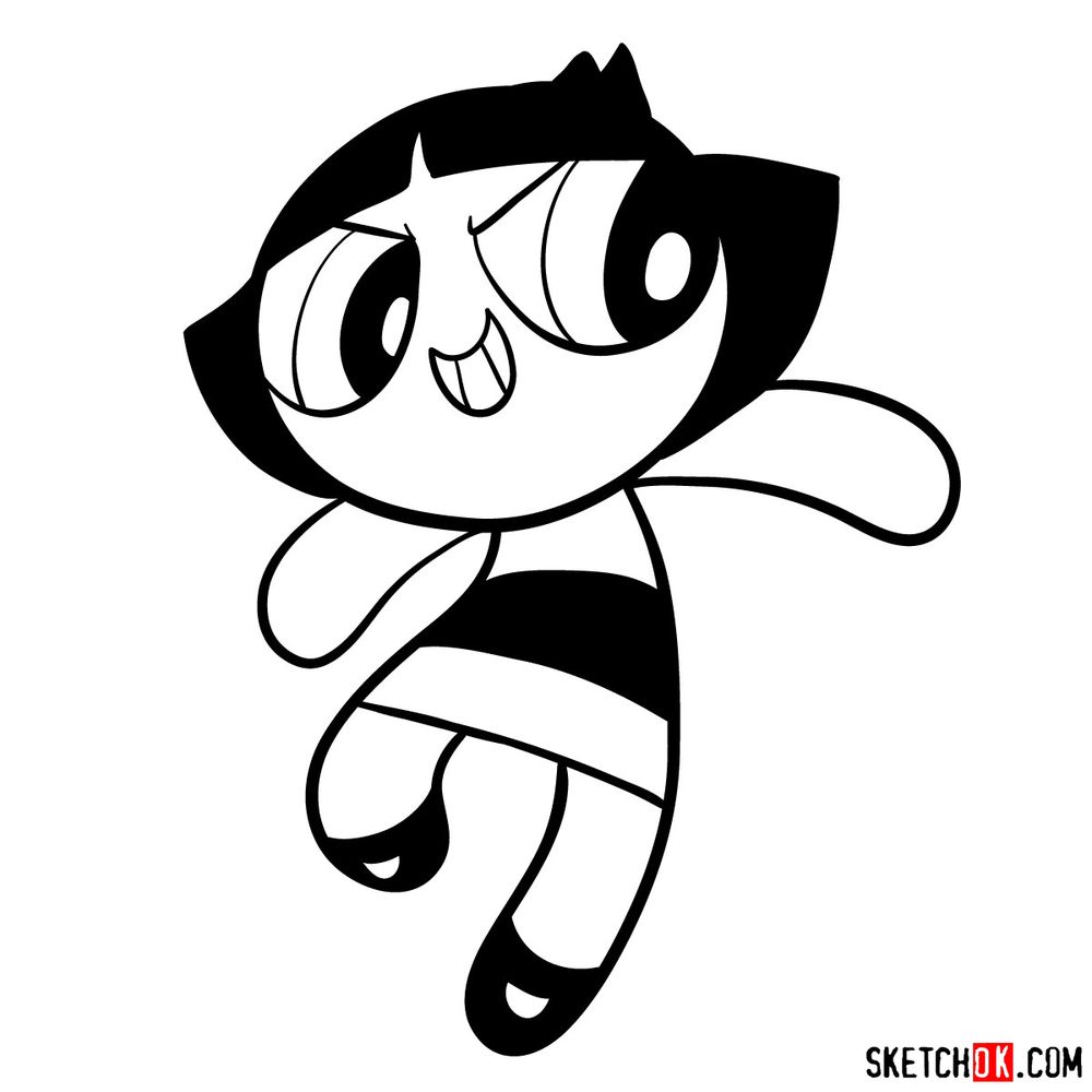 How to draw Buttercup - step 11