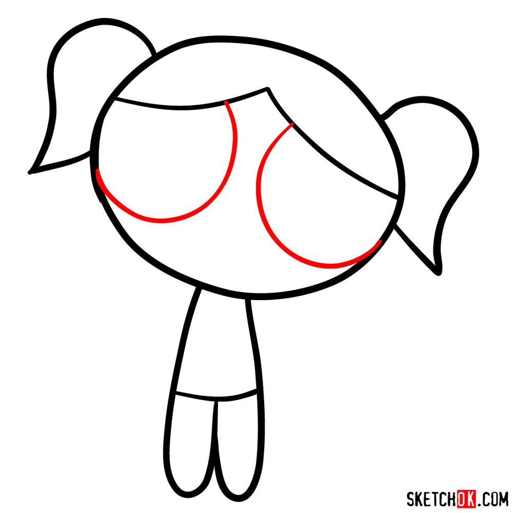 How to draw shy Bubbles - step 04