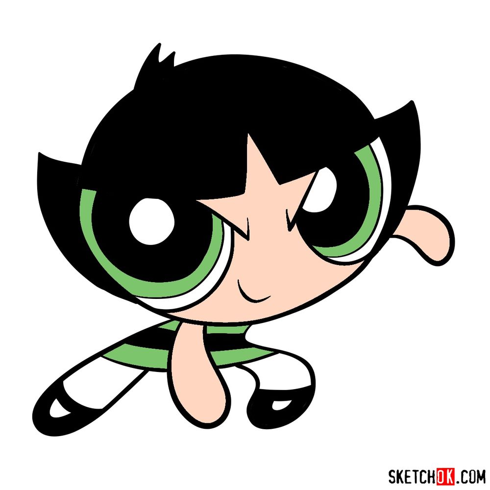 How To Draw Fighting Buttercup The Powerpuff Girls Sketchok Easy Drawing Guides