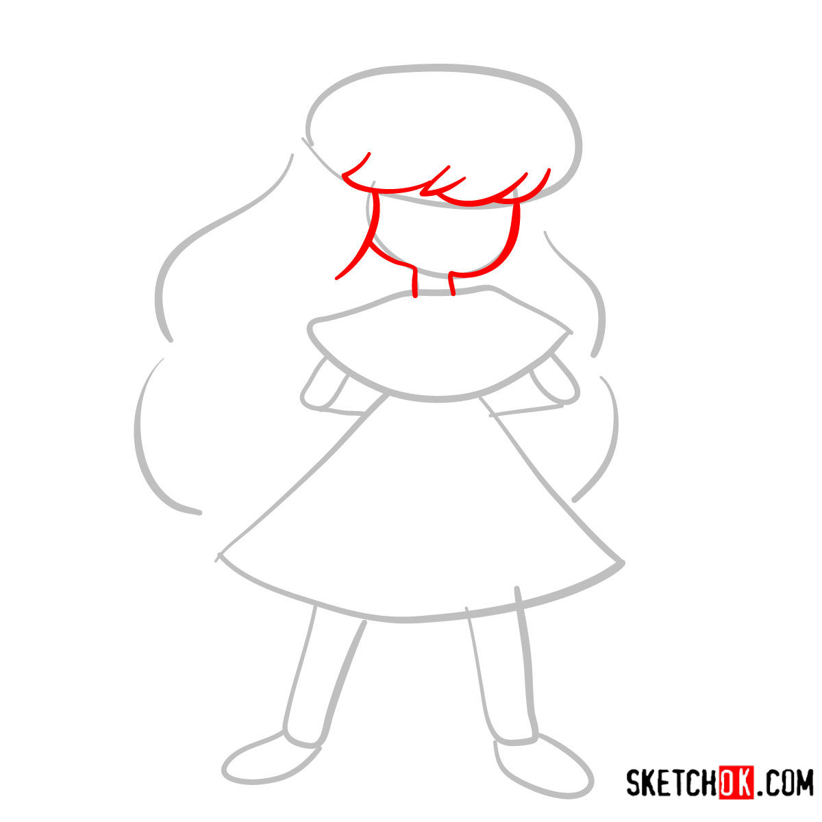How to draw Sapphire | Steven Universe - step 03