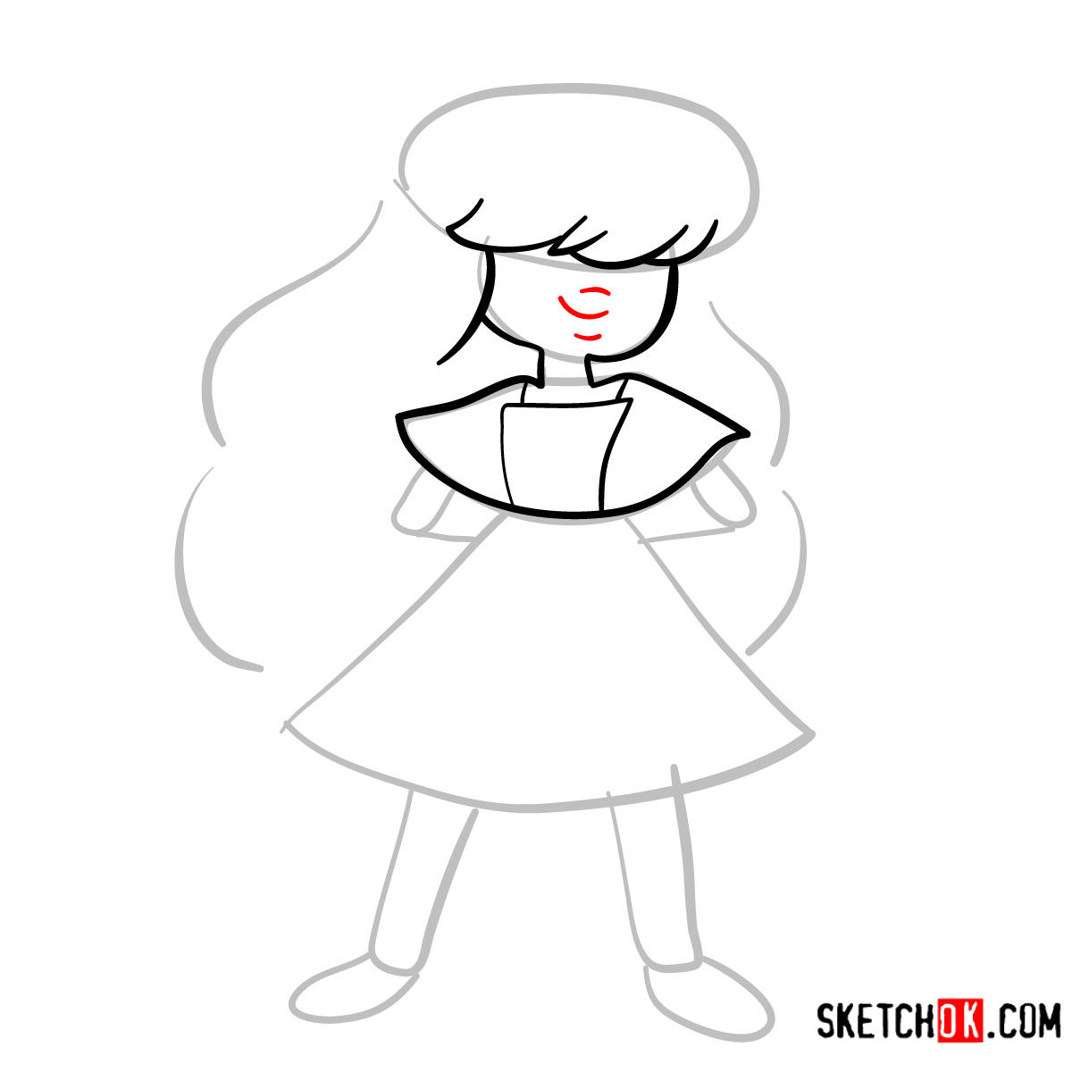 How to draw Sapphire | Steven Universe - step 05