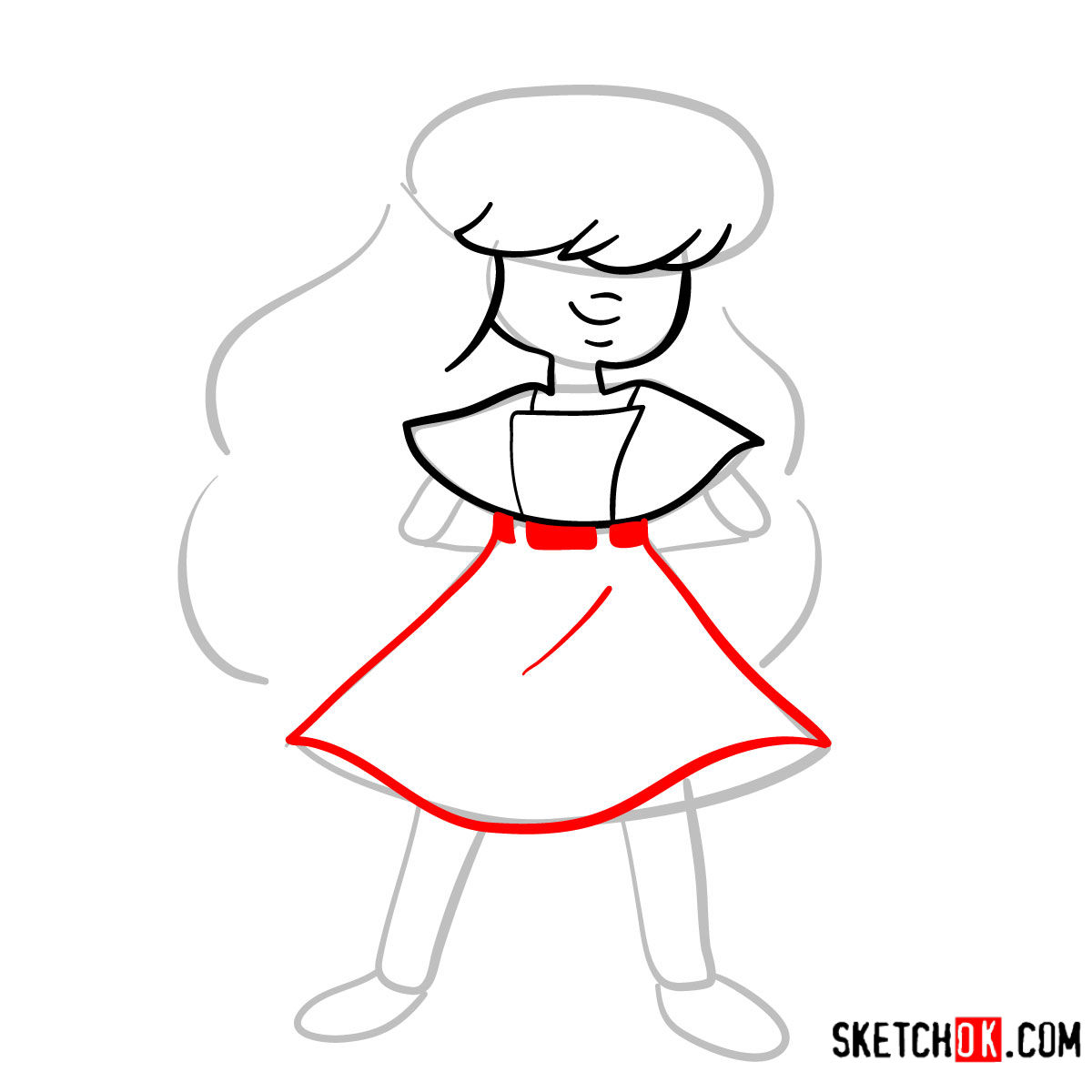 How to draw Sapphire | Steven Universe - step 06