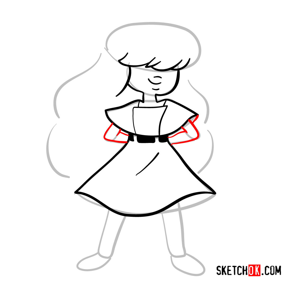 How to draw Sapphire | Steven Universe - step 07