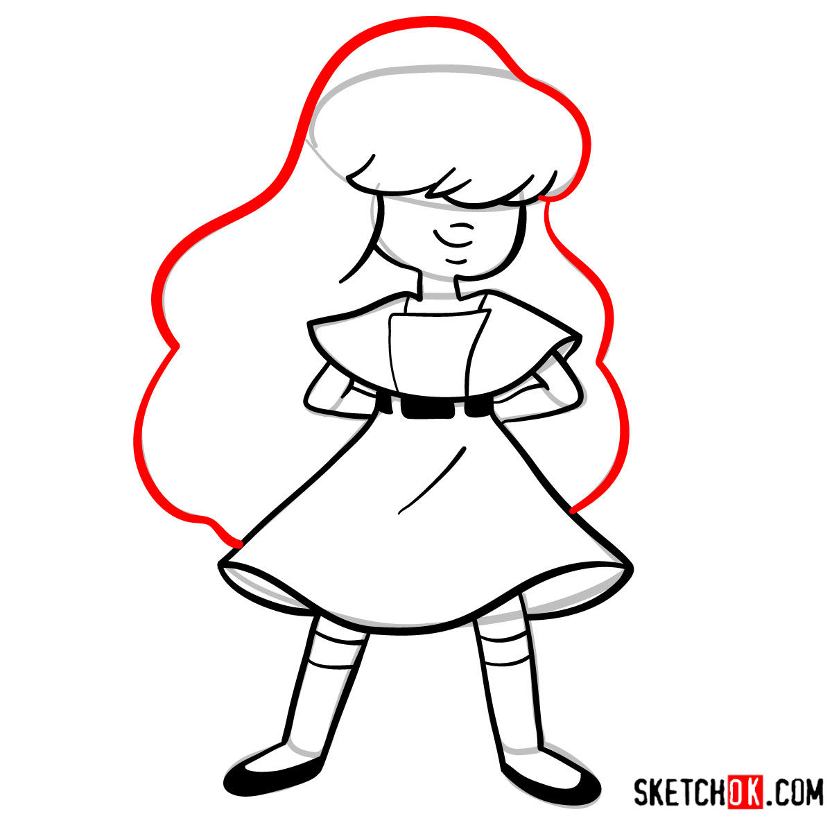 How to draw Sapphire | Steven Universe - step 09