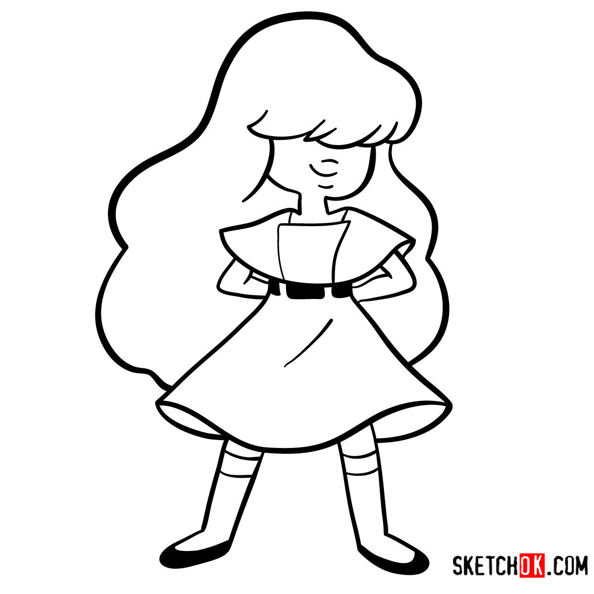 How to draw Sapphire | Steven Universe - step 10