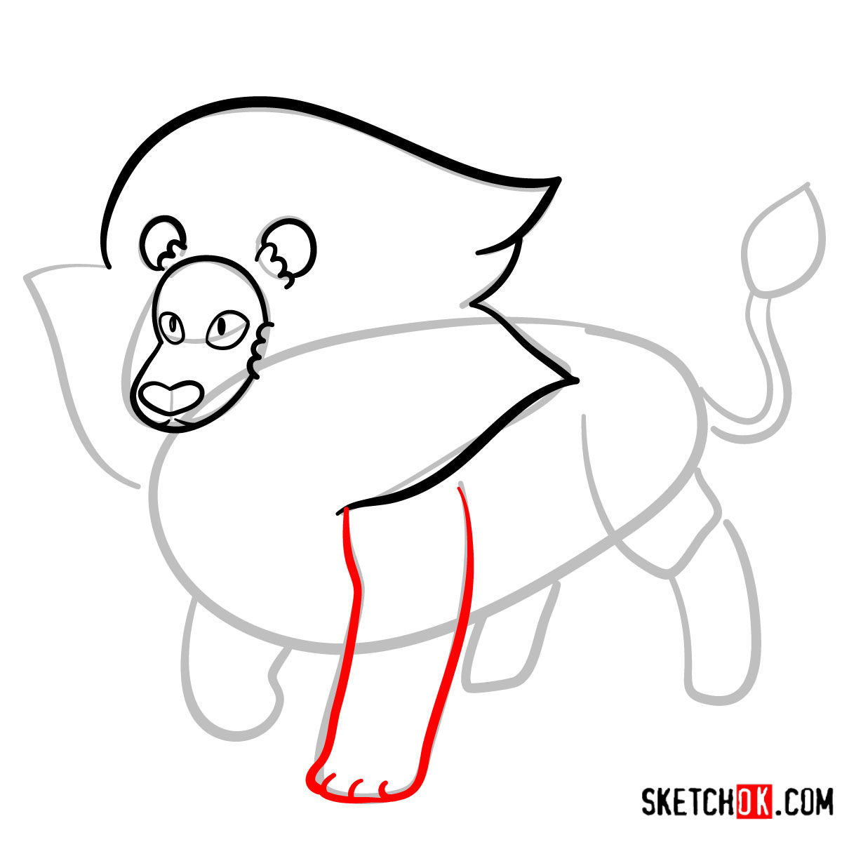 How to draw Lion | Steven Universe - step 06