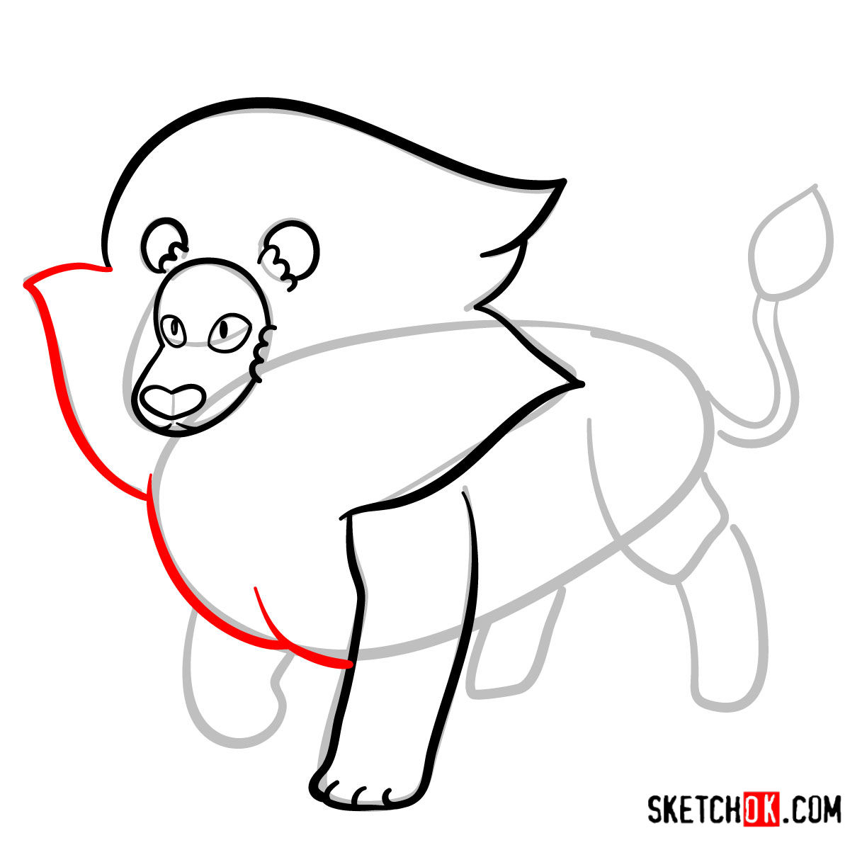 How to draw Lion | Steven Universe - step 07