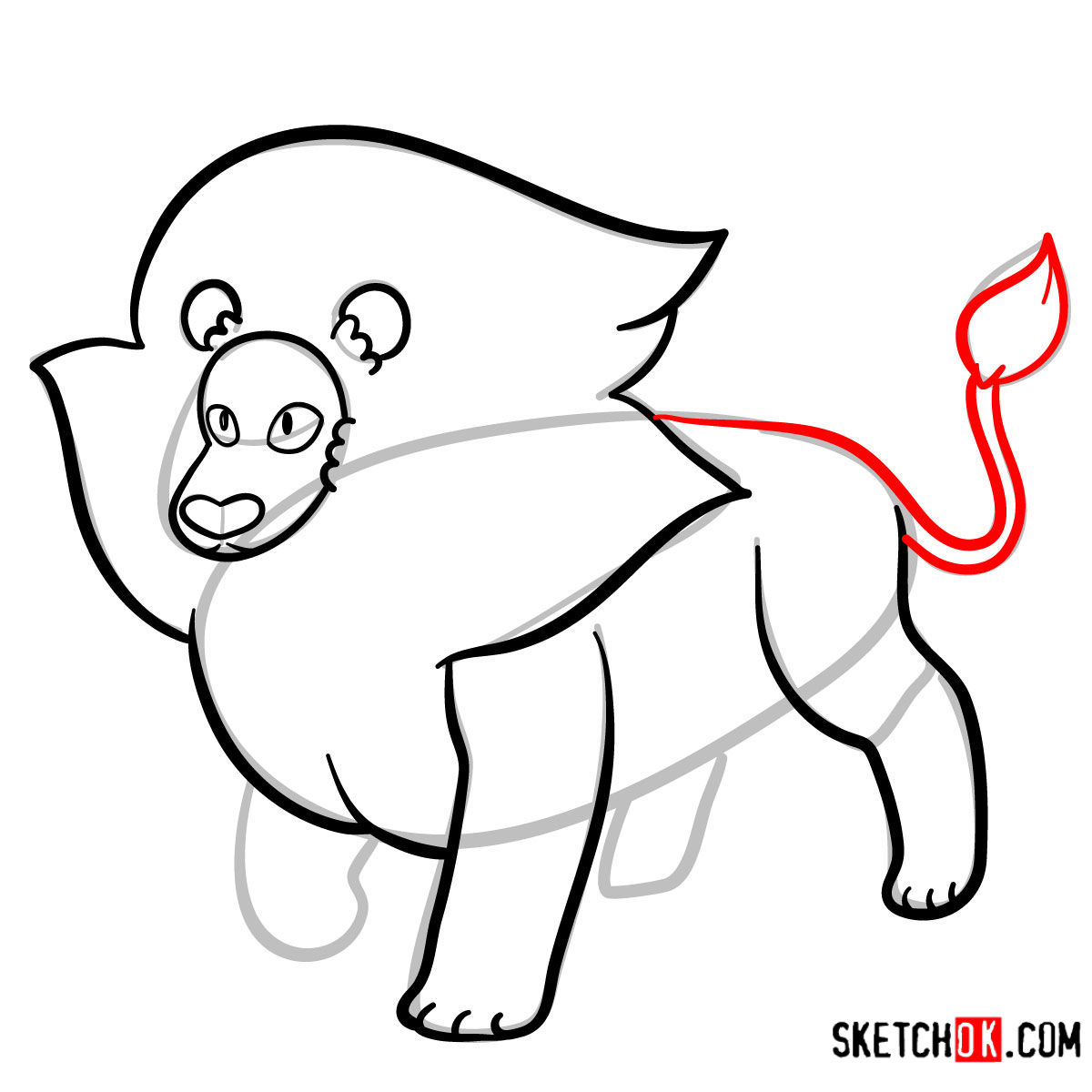 How to draw Lion | Steven Universe - step 09