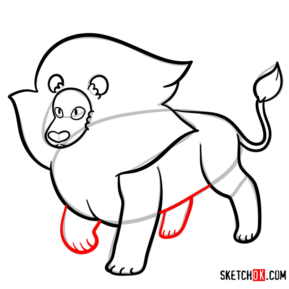 How to draw Lion | Steven Universe - step 10