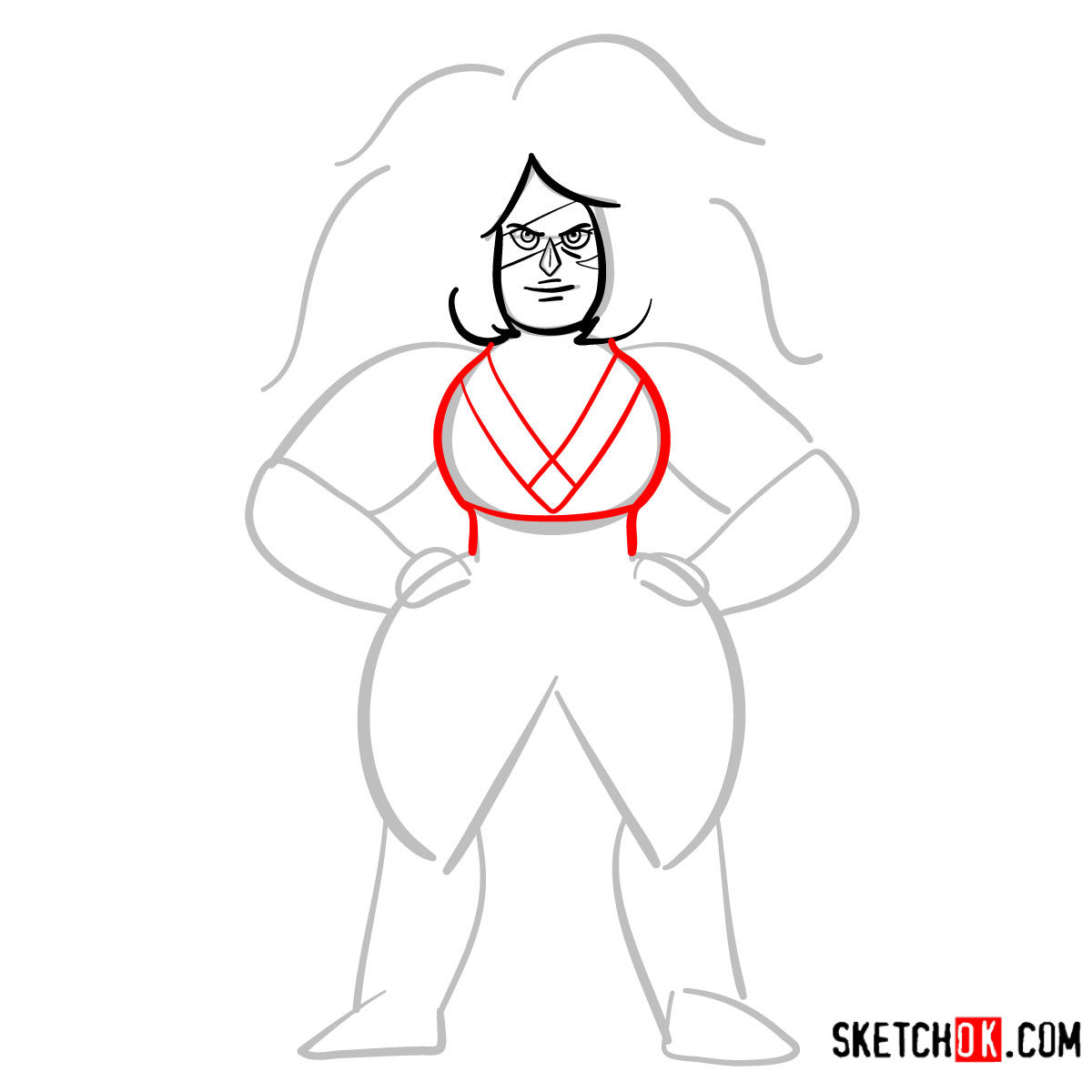 How to draw Jasper | Steven Universe - step 05